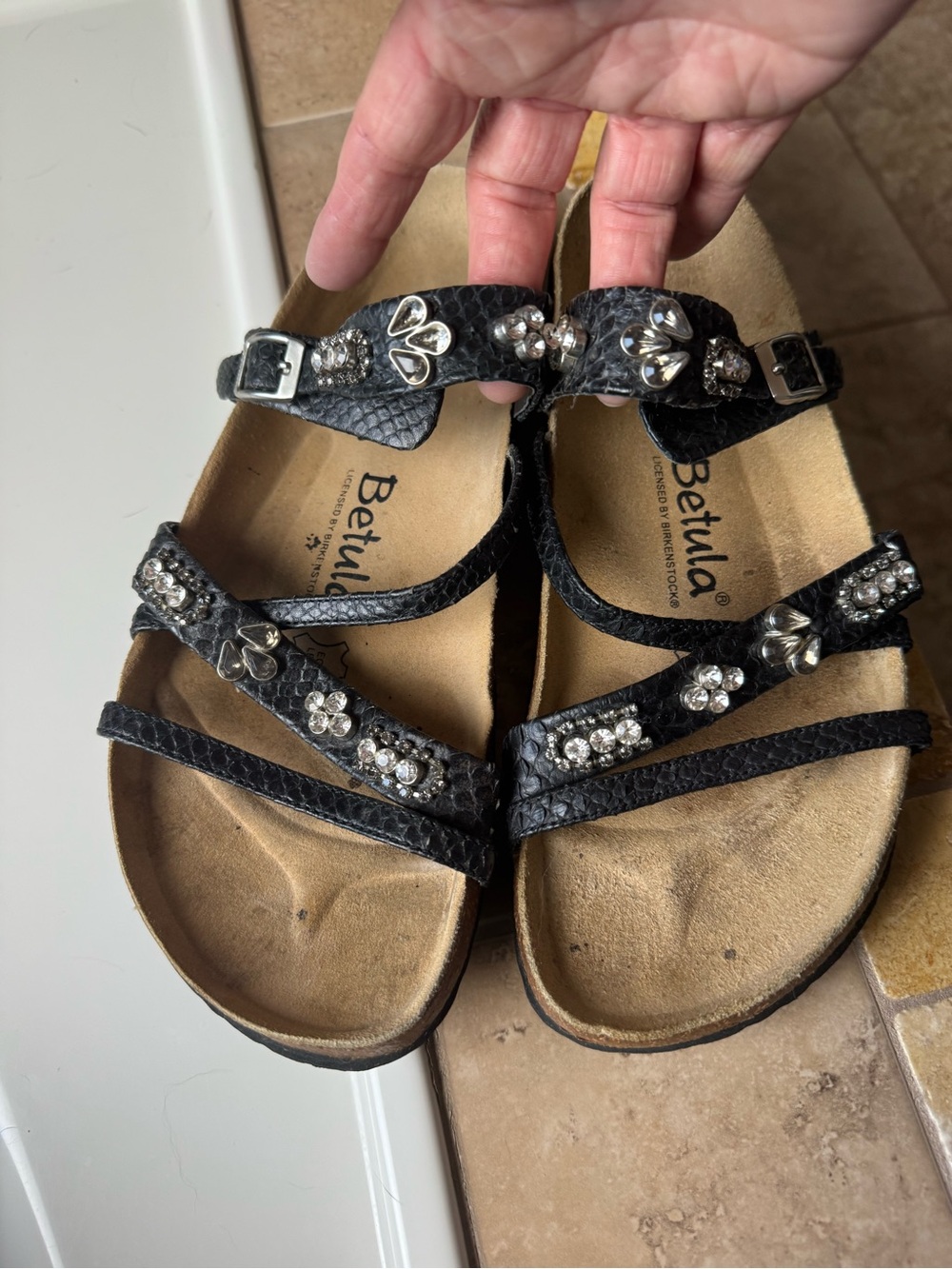 Betula Black Reptile-Texture Adjustable Sandal - Licensed by Birkenstock - Picture 11 of 11